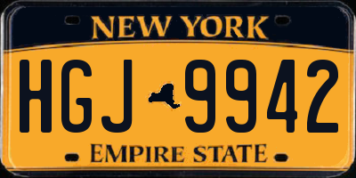 NY license plate HGJ9942