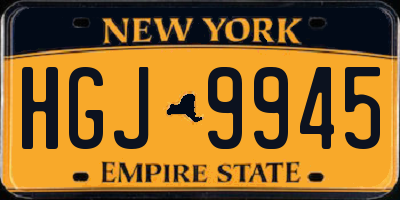 NY license plate HGJ9945