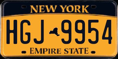 NY license plate HGJ9954
