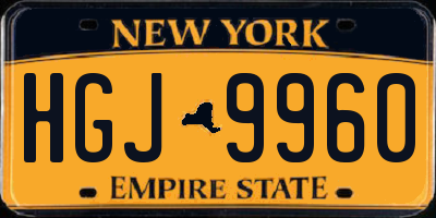 NY license plate HGJ9960