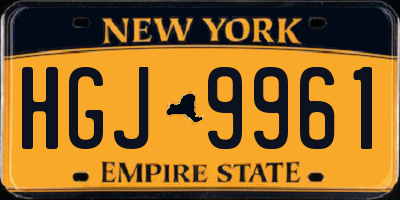 NY license plate HGJ9961