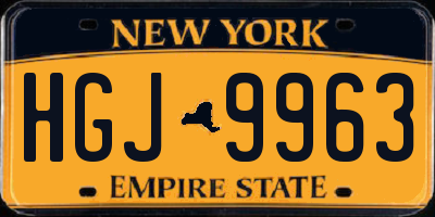 NY license plate HGJ9963