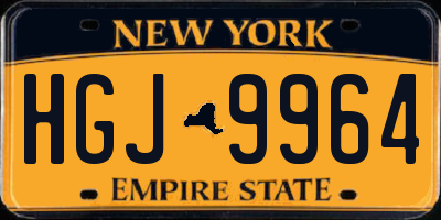 NY license plate HGJ9964