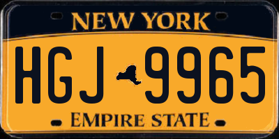 NY license plate HGJ9965