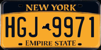 NY license plate HGJ9971