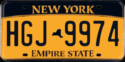 NY license plate HGJ9974