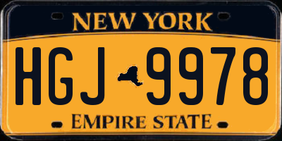 NY license plate HGJ9978