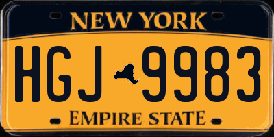 NY license plate HGJ9983