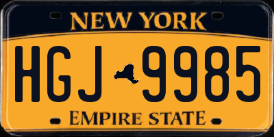 NY license plate HGJ9985