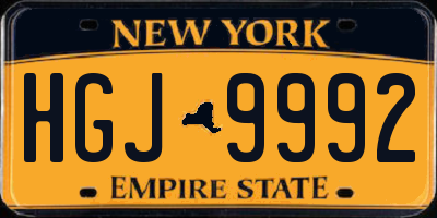 NY license plate HGJ9992