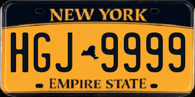 NY license plate HGJ9999