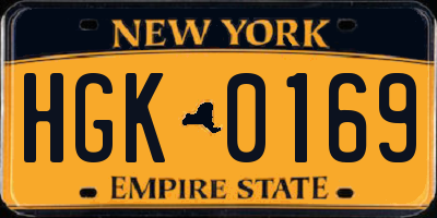 NY license plate HGK0169