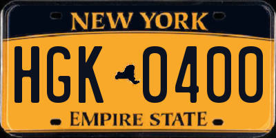 NY license plate HGK0400