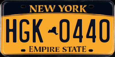 NY license plate HGK0440