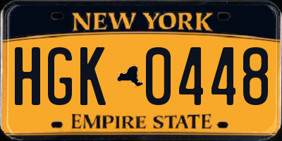NY license plate HGK0448