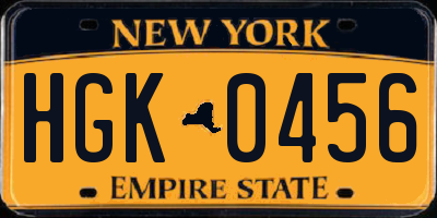 NY license plate HGK0456