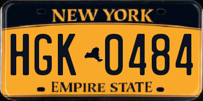 NY license plate HGK0484