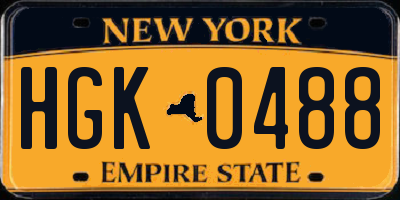 NY license plate HGK0488
