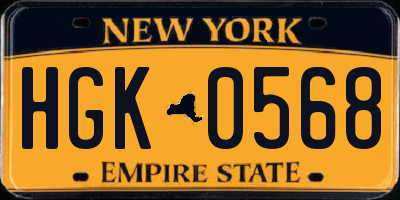 NY license plate HGK0568