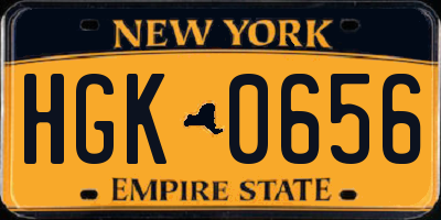 NY license plate HGK0656