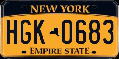 NY license plate HGK0683