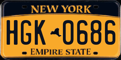 NY license plate HGK0686