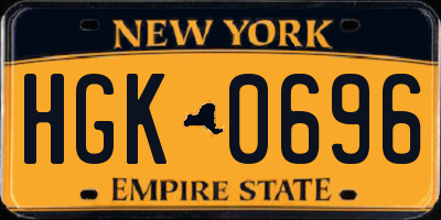 NY license plate HGK0696