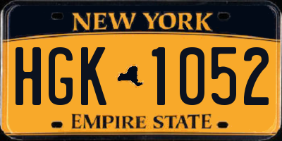 NY license plate HGK1052