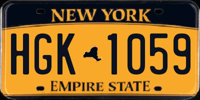 NY license plate HGK1059