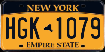 NY license plate HGK1079