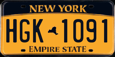 NY license plate HGK1091