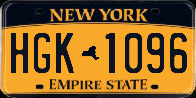 NY license plate HGK1096