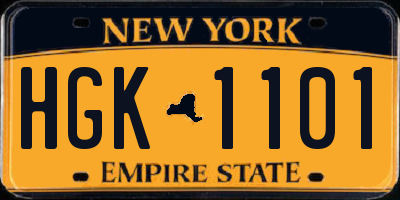 NY license plate HGK1101