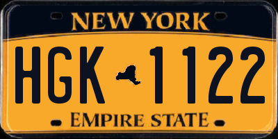 NY license plate HGK1122
