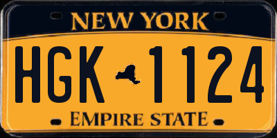 NY license plate HGK1124