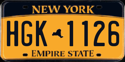 NY license plate HGK1126