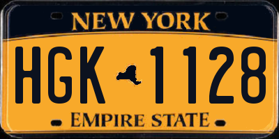 NY license plate HGK1128