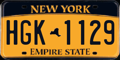 NY license plate HGK1129