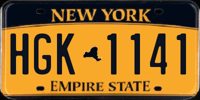 NY license plate HGK1141