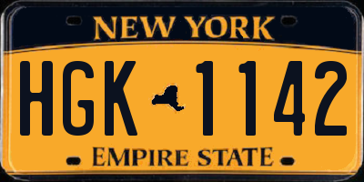 NY license plate HGK1142