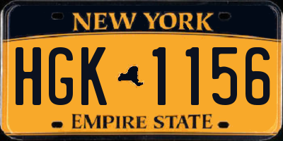 NY license plate HGK1156