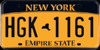 NY license plate HGK1161