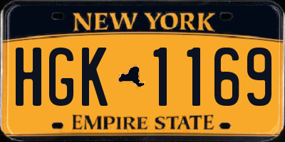 NY license plate HGK1169