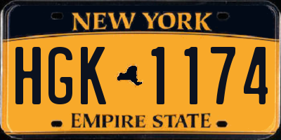 NY license plate HGK1174