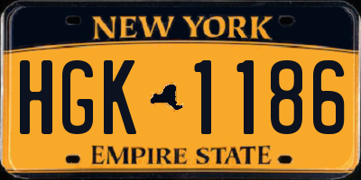 NY license plate HGK1186