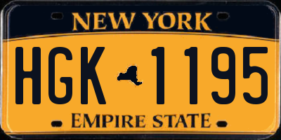 NY license plate HGK1195