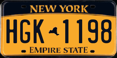 NY license plate HGK1198