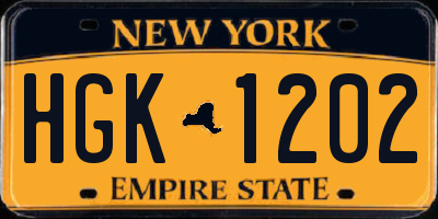 NY license plate HGK1202