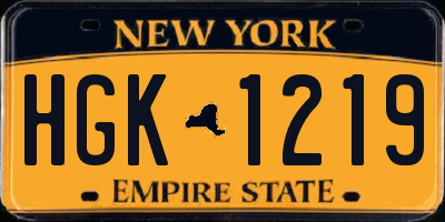 NY license plate HGK1219