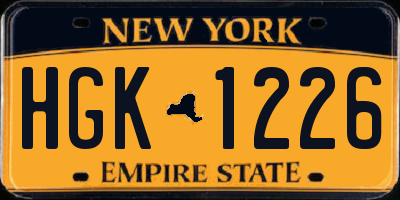 NY license plate HGK1226